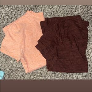 Casual Men's Short Sleeve Tees - Peach and Maroon